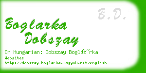 boglarka dobszay business card